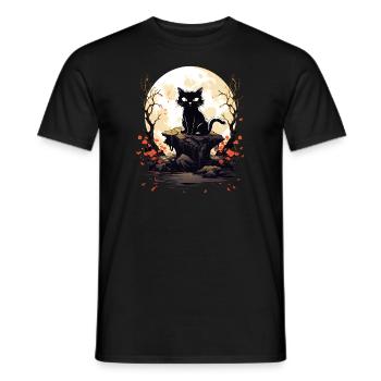 Effrayant Chat Noir Halloween Costume Drôle - T-shirt homme - noir - Devant - AI Model Male 178 light (178cm)