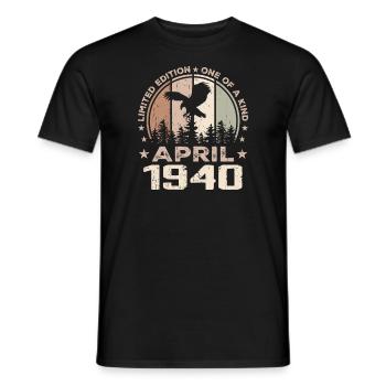 Incomparable since April 1940, 84th Anniversary - Men's T-Shirt - black - Front - AI Model Male 178 light (178cm)