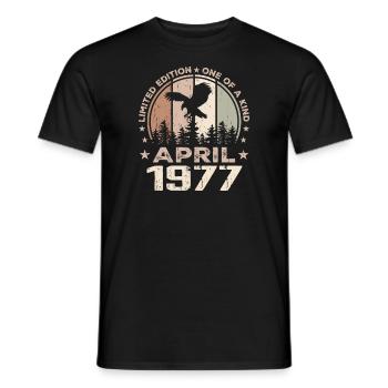 Incomparable since April 1977, 47th Anniversary - Men's T-Shirt - black - Front - AI Model Male 178 light (178cm)