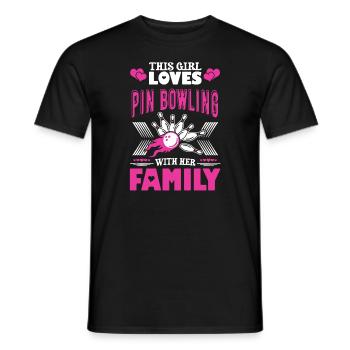 This Girl Loves Pin Bowling - Men's T-Shirt - black - Front - AI Model Male 178 light (178cm)