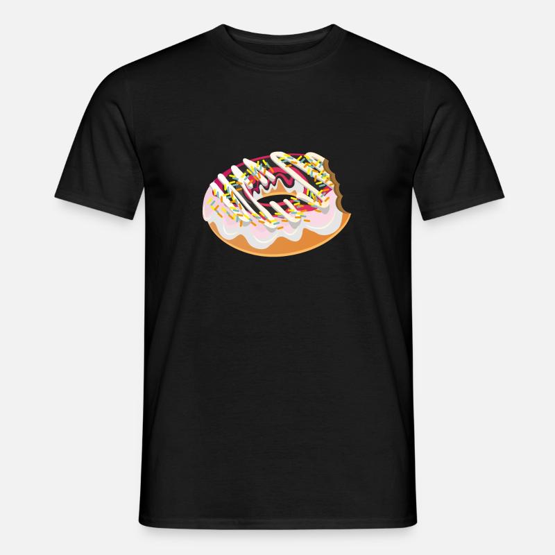 Donut Doughnut Lustiges Geschenk - Männer T-Shirt - Schwarz