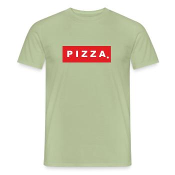 PIZZA / ROUGE-BLANC - T-shirt homme - vert sauge - Devant - AI Model Male 178 light (178cm)