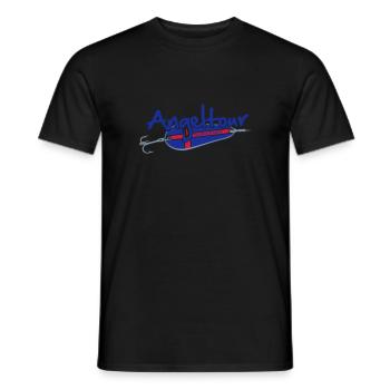 angeltour_norwegen_3c - Männer T-Shirt - Schwarz - Vorne - AI Model Male 178 light (178cm)