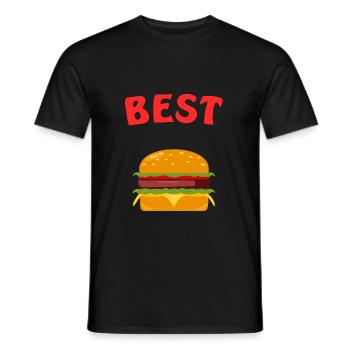 Best Friends Burger & Fries Fries Fries Fries - Men's T-Shirt - black - Front - AI Model Male 178 light (178cm)