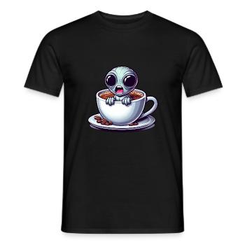 Alien Coffee Lover Caffeine Shock - T-shirt homme - noir - Devant - AI Model Male 178 light (178cm)