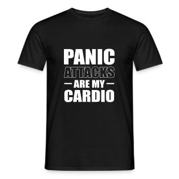Panic attacks cardio. With mental illness - Men's T-Shirt - black - Front - AI Model Male 178 light (178cm)