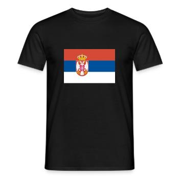 Serbische Flagge - Männer T-Shirt - Schwarz - Vorne - AI Model Male 178 light (178cm)