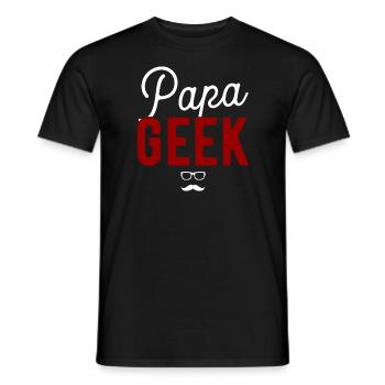 Papa geek cadeau - T-shirt homme - noir - Devant - AI Model Male 178 light (178cm)