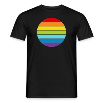 Cercle arc-en-ciel - T-shirt homme - noir - Devant - AI Model Male 178 light (178cm)