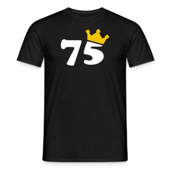 75 Krone 75th birthday 75 years - Men's T-Shirt - black - Front - AI Model Male 178 light (178cm)