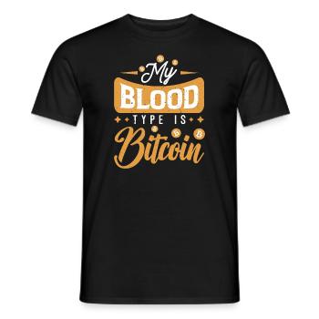 Bitcoin BTC Crypto Blockchain Coin Exchange Coin - Men's T-Shirt - black - Front - AI Model Male 178 light (178cm)