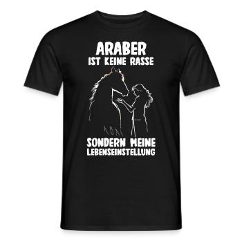 Pferd Reitsport Reiten Pferdesport Araber - Männer T-Shirt - Schwarz - Vorne - AI Model Male 178 light (178cm)