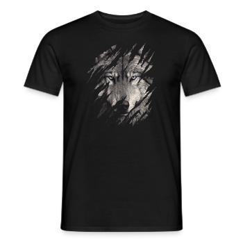 Wolf Kratzspuren Krallen Wild Wölfe Wildnis Heulen - Männer T-Shirt - Schwarz - Vorne - AI Model Male 178 light (178cm)