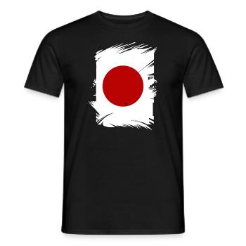Japan Flag Used Look Nihon Japanese Flag - Men's T-Shirt - black - Front - AI Model Male 178 light (178cm)