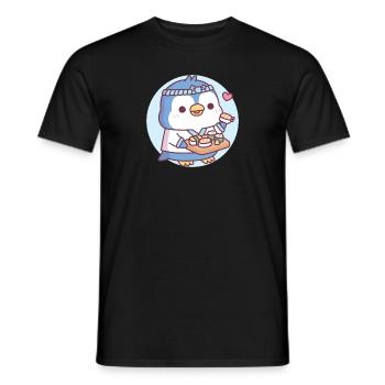 Mignon pingouin bleu Sushi Chef - T-shirt homme - noir - Devant - AI Model Male 178 light (178cm)
