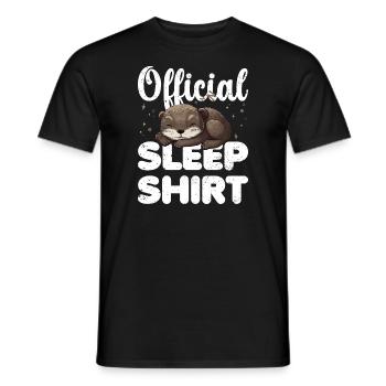 Otter Official Sleep Shirt Lazy Relax - Men's T-Shirt - black - Front - AI Model Male 178 light (178cm)