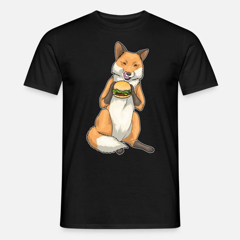 Fuchs Burger - Männer T-Shirt - Schwarz