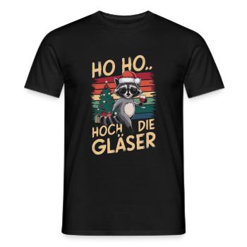 raton laveur Noël vin drôle de dicton - T-shirt homme - noir - Devant - AI Model Male 178 light (178cm)