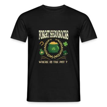 Vergiss Kleeblätter Wo ist der Topf Lustiges irisches Zitat - Männer T-Shirt - Schwarz - Vorne - AI Model Male 178 light (178cm)