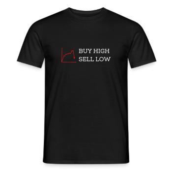 aktienhandel - buy high, sell low - Männer T-Shirt - Schwarz - Vorne - AI Model Male 178 light (178cm)