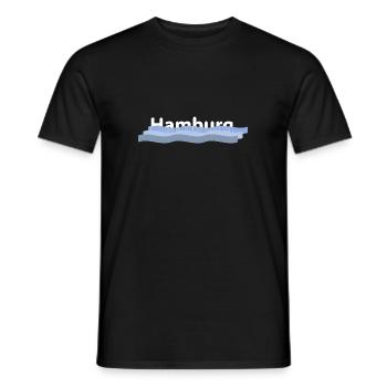Hamburg City Maritim Hafen Clean Design - Männer T-Shirt - Schwarz - Vorne - AI Model Male 178 light (178cm)