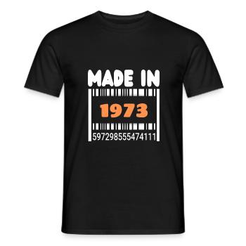 Made in 1973.T-shirt birthday gift 1973. - Men's T-Shirt - black - Front - AI Model Male 178 light (178cm)