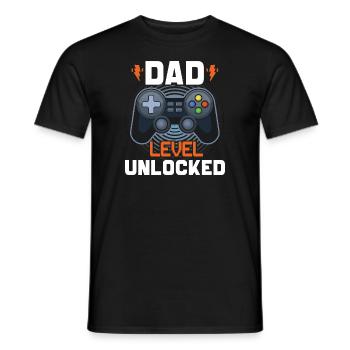 Papa Level freigeschaltet - Männer T-Shirt - Schwarz - Vorne - AI Model Male 178 light (178cm)