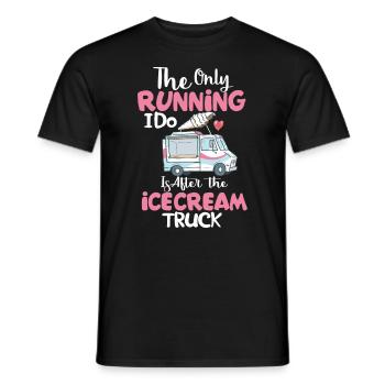 running after icecream truck je folg le camion de glace - T-shirt homme - noir - Devant - AI Model Male 178 light (178cm)