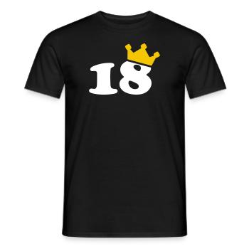 18 Krone 18. Geburtstag 18 Jahre - Männer T-Shirt - Schwarz - Vorne - AI Model Male 178 light (178cm)