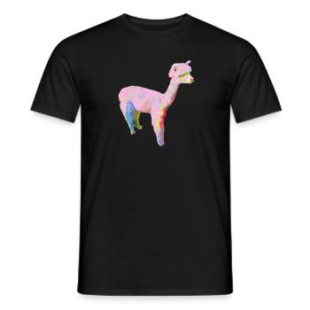Alpaka, Llama, lama, rosa,graffiti,bunt - Männer T-Shirt - Schwarz - Vorne - AI Model Male 178 light (178cm)