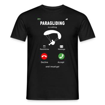 Le parapente vous appelle - T-shirt homme - noir - Devant - AI Model Male 178 light (178cm)