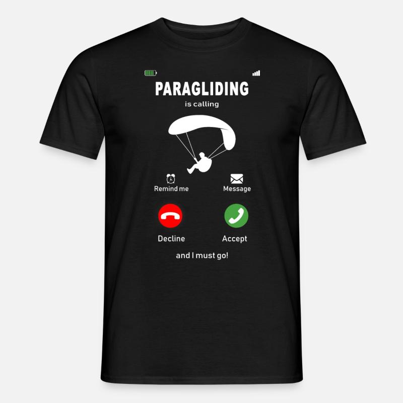 Paragliding is calling - Männer T-Shirt - Schwarz