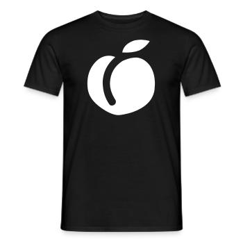Pfirsich - Männer T-Shirt - Schwarz - Vorne - AI Model Male 178 light (178cm)