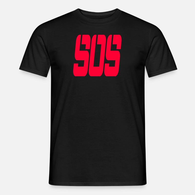 SOS - Männer T-Shirt - Schwarz