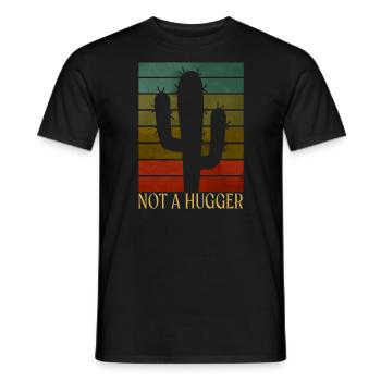 Not A Hugger Funny Cactus Introvert Sarcastic Nota - T-shirt homme - noir - Devant - AI Model Male 178 light (178cm)