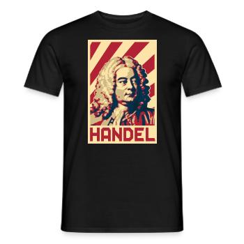 Georg Friedrich Händel - Men's T-Shirt - black - Front - AI Model Male 178 light (178cm)