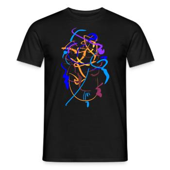 Abstract - Men's T-Shirt - black - Front - AI Model Male 178 light (178cm)