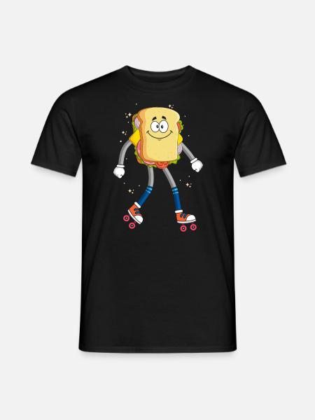 Rollerskaten Rollerskater Skaten Sandwich Bread - Men's T-Shirt - black