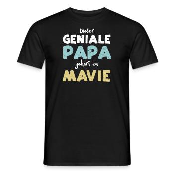 Dieser Geniale Papa Gehört Zu Mavie - Männer T-Shirt - Schwarz - Vorne - AI Model Male 178 light (178cm)