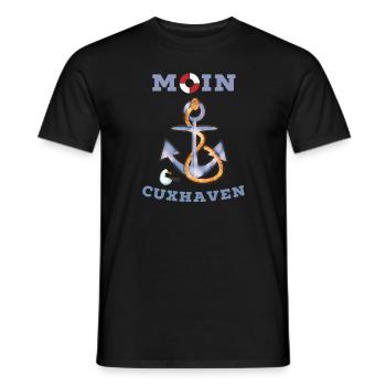Moin Cuxhaven lustige Nordsee Shirts und Geschenke - Männer T-Shirt - Schwarz - Vorne - AI Model Male 178 light (178cm)