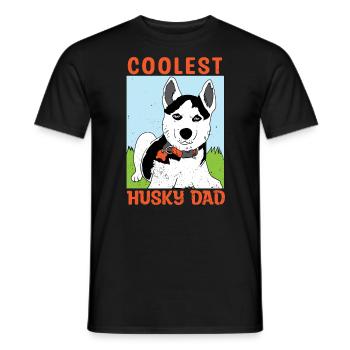 Husky Dog Blue Eyes Dog Owner Huskydad - Men's T-Shirt - black - Front - AI Model Male 178 light (178cm)