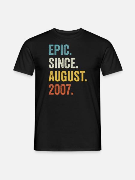 Epic Since August 2007 15. Geburtstag - Männer T-Shirt - Schwarz
