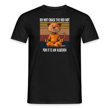 Distressed Do Not Chase The Red Dot Yoga Cat - Männer T-Shirt - Schwarz - Vorne - AI Model Male 178 light (178cm)