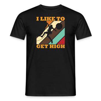 Climbing I Like To Get High Bouldering - Männer T-Shirt - Schwarz - Vorne - AI Model Male 178 light (178cm)