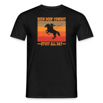 J’ai fait du rodéo de cow-boy toute la journée - T-shirt homme - noir - Devant - AI Model Male 178 light (178cm)