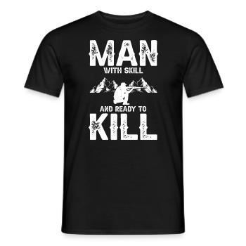 Conception de chasseur de coyote pour la chasse au coyote - T-shirt homme - noir - Devant - AI Model Male 178 light (178cm)