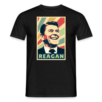 Ronald Reagan Vintage Colors - Men's T-Shirt - black - Front - AI Model Male 178 light (178cm)