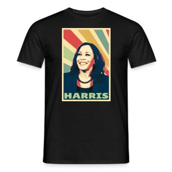 Kamala Harris Vintage Farben - Männer T-Shirt - Schwarz - Vorne - AI Model Male 178 light (178cm)
