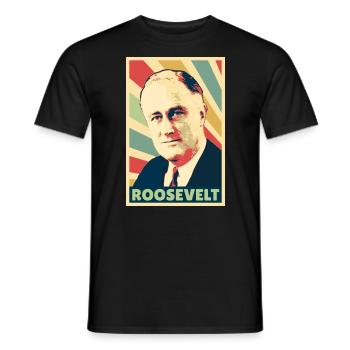 Franklin D. Roosevelt Vintage Colors - Men's T-Shirt - black - Front - AI Model Male 178 light (178cm)