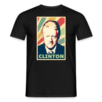 Bill Clinton Vintage Farben - Männer T-Shirt - Schwarz - Vorne - AI Model Male 178 light (178cm)